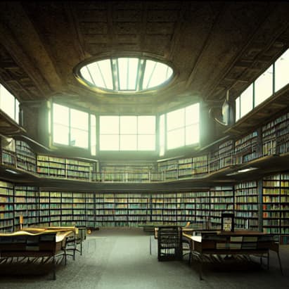 AI画像 雰囲気のある図書館