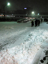 NHKホール前の雪