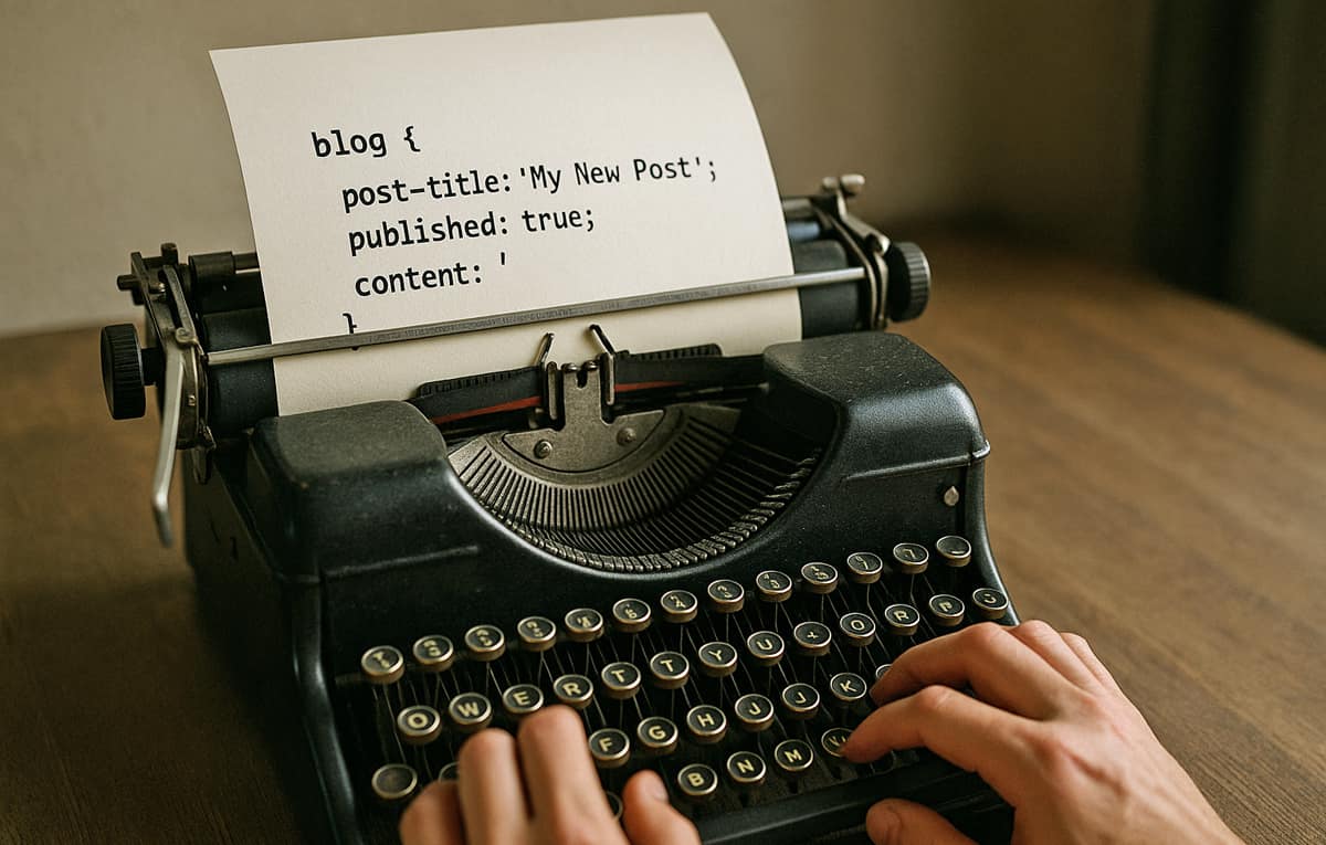 タイプライターでタグを書く